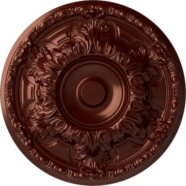 Ekena Millwork Granada Ceiling Medallion (Fits Canopies up to 7 1/8"), Hand-Painted Antique Copper, 19"OD x 1 1/2"P CM19GAACS - main